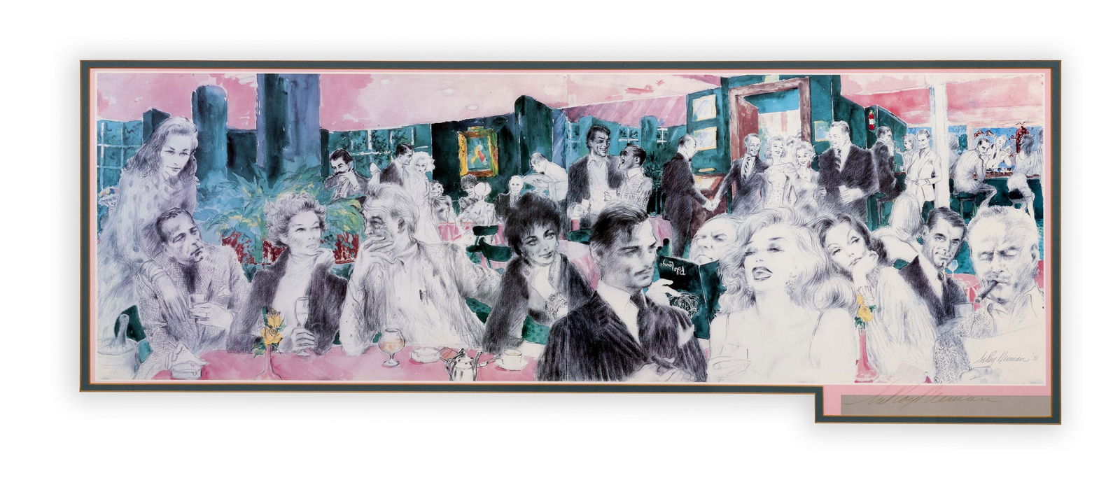 LeRoy Neiman Polo Lounge Signed Contemporary Offset Lithograph Framed 1988 (1 of 13)