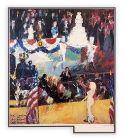 LeRoy Neiman Happy Birthday Mr. President Signed Contemporary Offset Lithograph Framed 1989