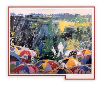 LeRoy Neiman Arnie in the Rain Signed Contemporary Offset Lithograph Framed 1973