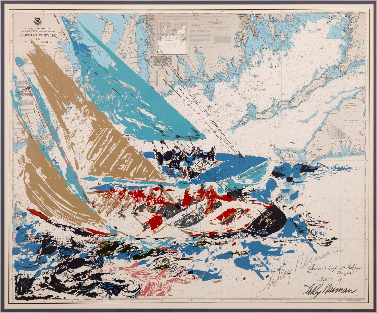 LeRoy Neiman America’s Cup 19th Challenge Newport Signed Contemporary Serigraph Framed 1964 (1 of 11)