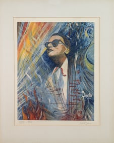 Celebrity Art Duke Ellington Ever Onward & Upward Signed Modern Lithograph 33/750 1973