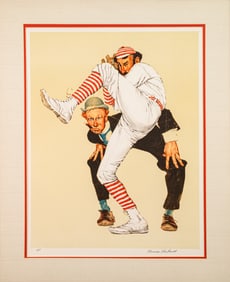 Norman Rockwell Wind Up Signed Lithograph in Colors on Paper A/P 1978 Unframed