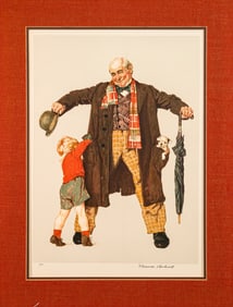 Norman Rockwell The Gift / Child’s Surprise Signed Lithograph in Colors on Paper A/P 1978