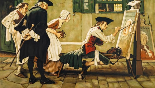 Norman Rockwell The New Tavern Sign Signed Lithograph in Colors on Paper 168/200 1978 Unframed