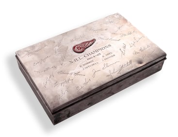 Tiffany & Co. Detroit Red Wings NHL Champions 1964-1965 Sterling Silver Humidor Cigar Box