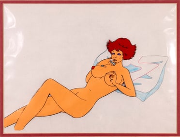 Heavy Metal Original Film Production Animation Cel Character Gloria Framed 1980s