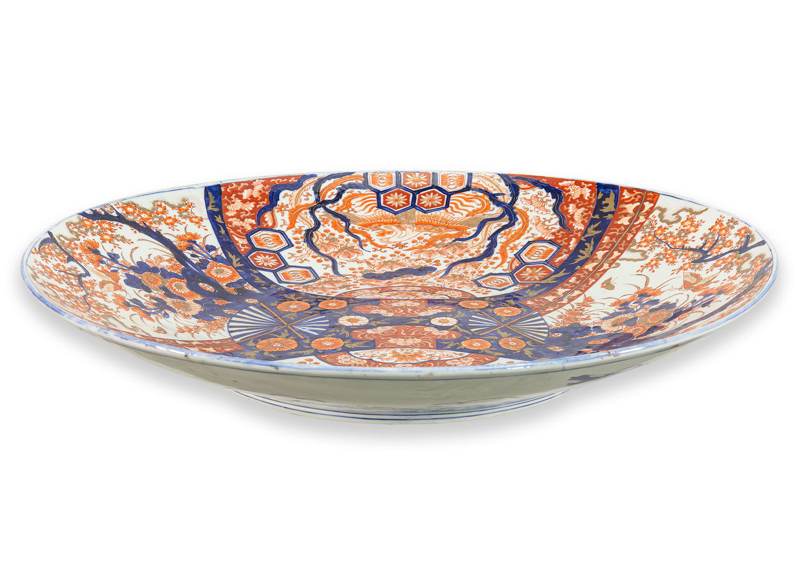 Antique Japanese Imari Charger Meiji Period Fluted Floral and Foliage 19th Century (1 of 7)