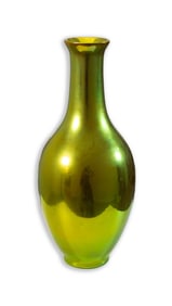 Zsolnay Hungarian Porcelain Iridescent Yellow Green Eosin Vase Decorative Vessel