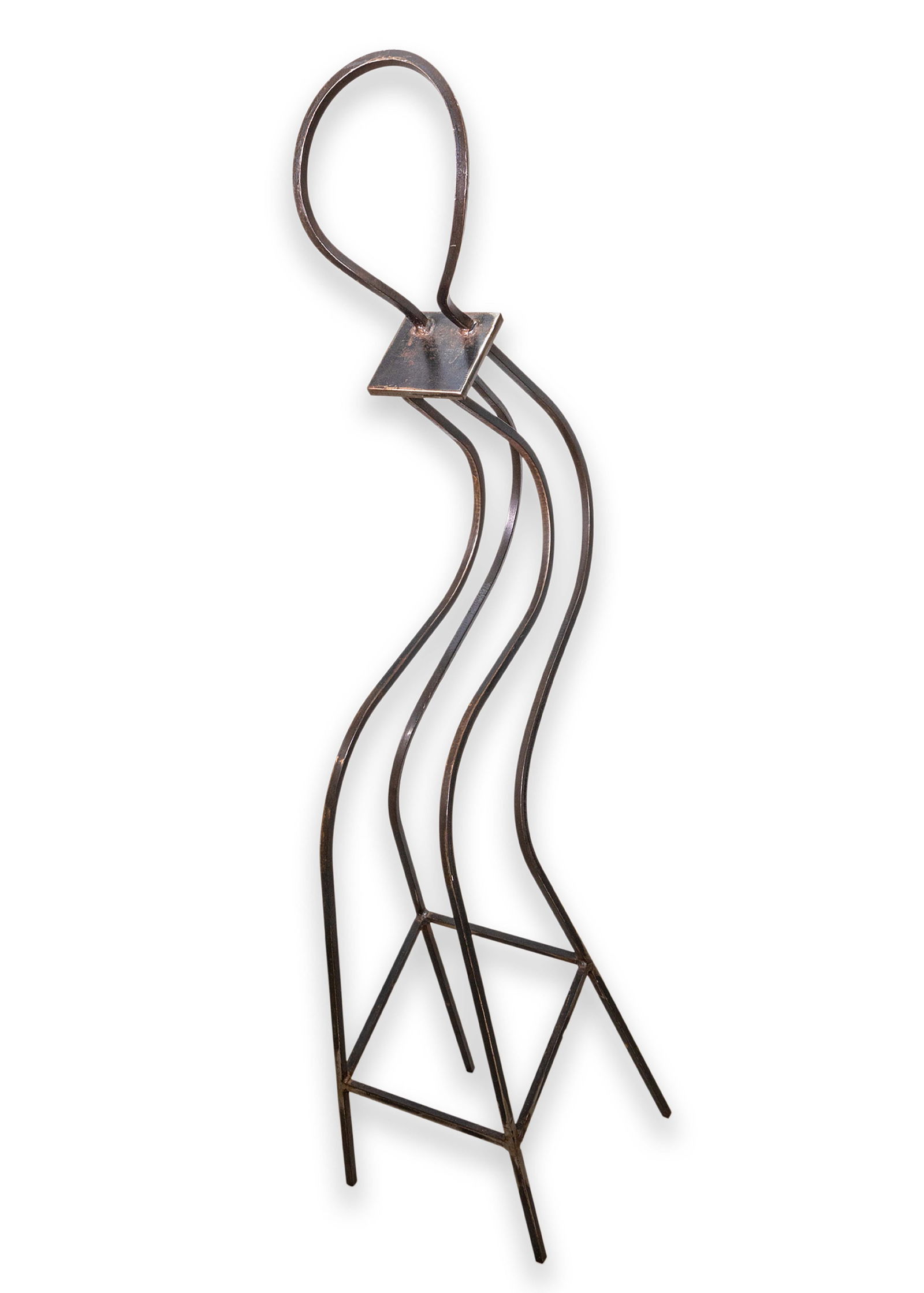 Gary Kulak Signed Curved Chair Contemporary Modern Metal Floor Sculpture 1981 (1 of 7)