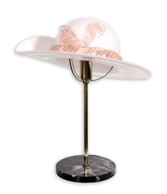 Brian Brenno Style Glass Pink Hat Lamp Studio Art Blown Glass Sculpture 1990s