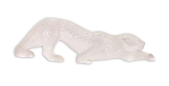 Lalique France Zeila Panther Modern Crystal Sculpture Figurine 20th Century