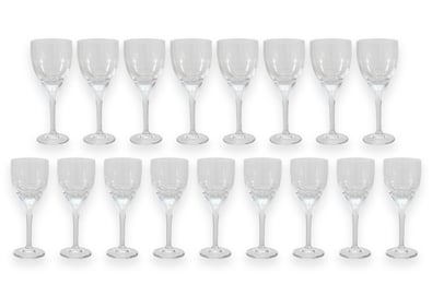 Rosenthal Iris Set of 17 Modernist Crystal Glass Wine Glasses