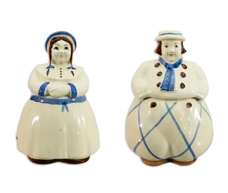 Vintage Cookie Jar Collection I Dutch Happy Dutch Boy & Girl Mid Century Modern Décor