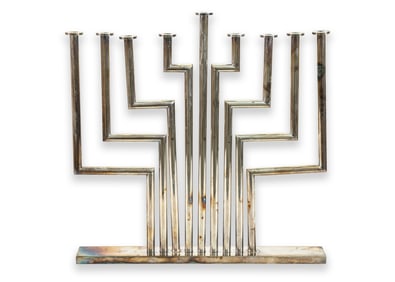 Bonnie Srolovitz Silverplate Menorah 1983 Signed & Numbered 57/300