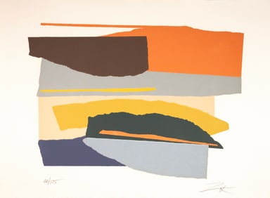 Larry Zox Niagara Series I Signed Modern Abstract Screenprint on Paper 44/175 Unframed 1979