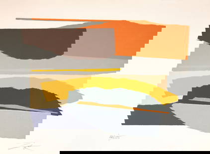 Larry Zox Niagara Series I Signed Modern Abstract Screenprint on Paper 44/175 Unframed 1979: A modern abstract screenprint in colors on wove paper titled “Niagara Series” by Larry Zox. Hand signed in pencil on the lower right with an annotation of 44/175 on the lower left. Published