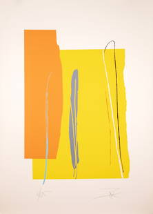 Larry Zox Niagara Series II Signed Modern Abstract Screenprint on Paper 6/175 Unframed 1979: A modern abstract screenprint in colors on wove paper titled “Niagara Series II” by Larry Zox. Hand signed in pencil on the lower right with an annotation of 6/175 on the lower left.