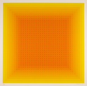 Julian Stanczak Yellow Filtration Signed Modern Op Art Serigraph 58/175 Unframed 1978