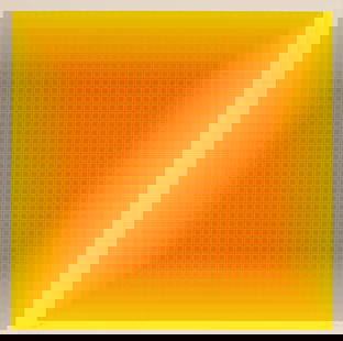 Julian Stanczak Yellow Filtration Signed Modern Op Art Serigraph 58/175 Unframed 1978: A modern Op Art serigraph on paper titled “Yellow Filtration” by Julian Stanczak. Hand signed in pencil on the lower right with an annotation of 58/175 on the lower left. Published in 1978. A