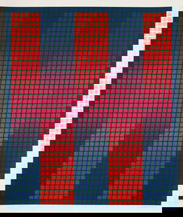 Julian Stanczak Trespass Signed Modern Op Art Serigraph on Paper 70/175 Unframed 1979: A modern Op Art serigraph on paper titled “Trespass” by Julian Stanczak. Hand signed in pencil on the lower right with an annotation of 70/175 on the lower left. Published in 1979. A grid of