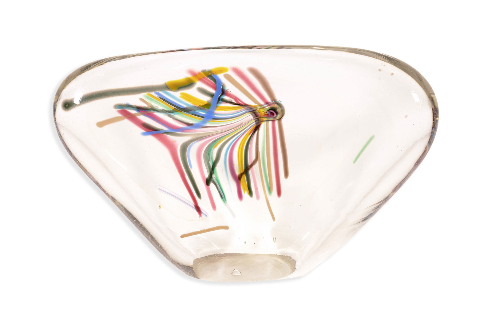 Modernist Rainbow Ribbon Design Art Glass Sculpture Signed 1978 (1 of 6)