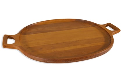 Dansk Designs Danish Modern Teak Serving Tray with Handles Scandinavian Minimalism 1960s