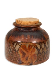 John Glick Modernist Stoneware Glazed Ceramic Studio Pottery Jar 1970s