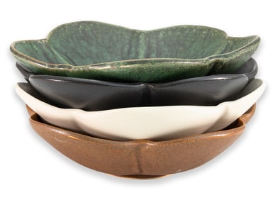 Masakazu Yoshida for Yoshida Pottery Collection Set of 4 Ume Bowls Japanese Ceramics