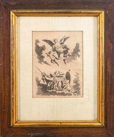 Jean-Honore Fragonard After (Angel) Antique Master Print Etching Rome 18th Century Framed