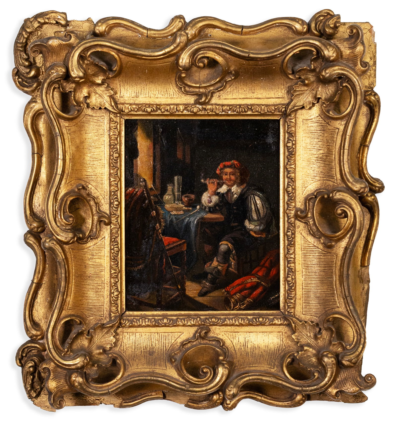 19th Century European School After Frans van Mieris Dutch Pipe Smoker Oil on Copper (1 of 8)