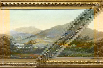 W. F. Clark Hudson Valley School Signed 19th Century Realism Landscape Oil Painting