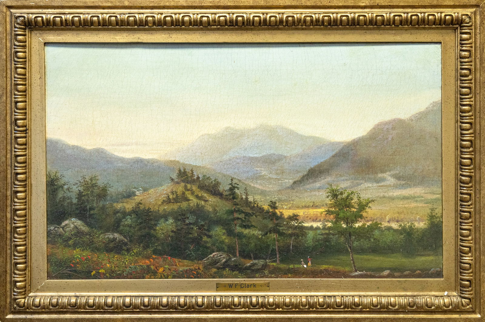 W. F. Clark Hudson Valley School Signed 19th Century Realism Landscape Oil Painting (1 of 6)