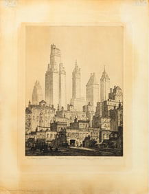 Gerald Kenneth Geerlings Rising Generation Architectural Etching on Paper Unframed 1928