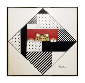 Gant Gaither Dots & Dashes from Zoophisticates Collection Signed Modern Oil on Canvas 1950s