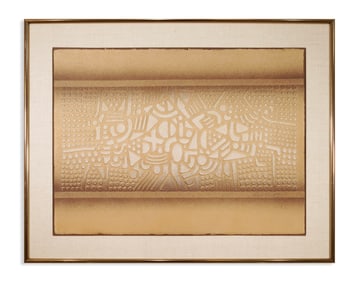 Paul Maxwell Signed Postmodern Minimalist Embossed Print H.C. Edition Framed 1970s