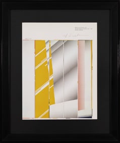 Roy Lichtenstein Mirror in Six Panels Signed Modern Pop Art Lithographic Book Plate 1980s