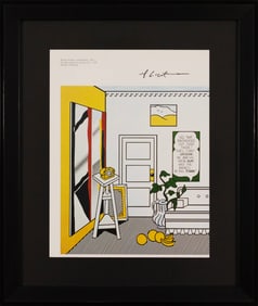 Roy Lichtenstein Artist’s Studio, Look Mickey Signed Pop Art Lithographic Book Plate 1980s