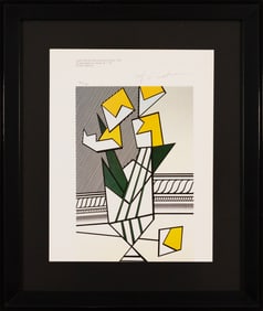 Roy Lichtenstein Cubist Still Life Signed Modern Pop Art Lithographic Book Plate 1980s