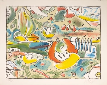 Peter Max Cosmic Flowers Signed Modern Pop Art Silkscreen on Paper 130/165 Unframed 1981