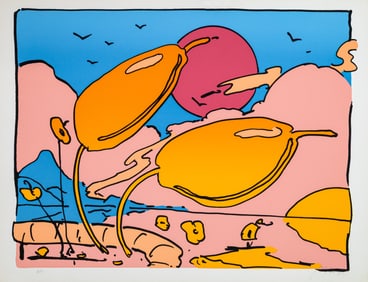 Peter Max Tropical Flowers 1979 Signed Modern Pop Art Silkscreen A.P. Unframed