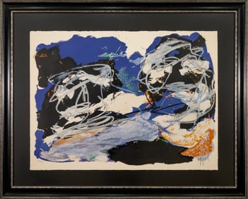 Karel Appel Les Anges Noirs Signed Modern Color Lithograph on Paper 113/125 Framed 1962