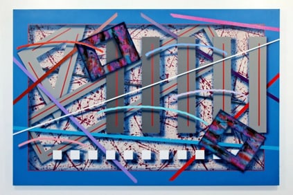 Joseph Ramsauer The Vine Yard Painting 1995 Signed Contemporary Memphis Abstact Acrylic Canvas
