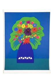 Daniel Gelakoska Mae’s Vase Contemporary Serigraph with Embossed Artist Seal Unframed