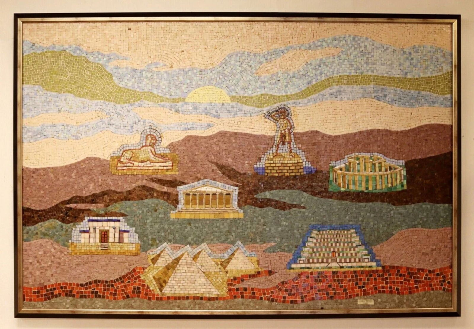 Edgar Louis Yaeger World Wonders Monumental Massive Huge Modern Mosaic 1986 (1 of 6)