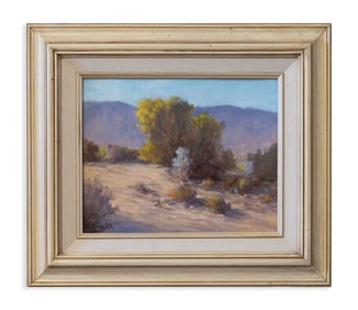 Larry Sitter Palm Springs Signed American Realism Landscape Oil Painting on Board 1991
