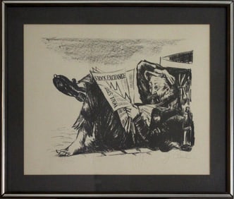 J. Paul Wall Street Stock Exchange Vintage Etching Signed 14/250 Framed