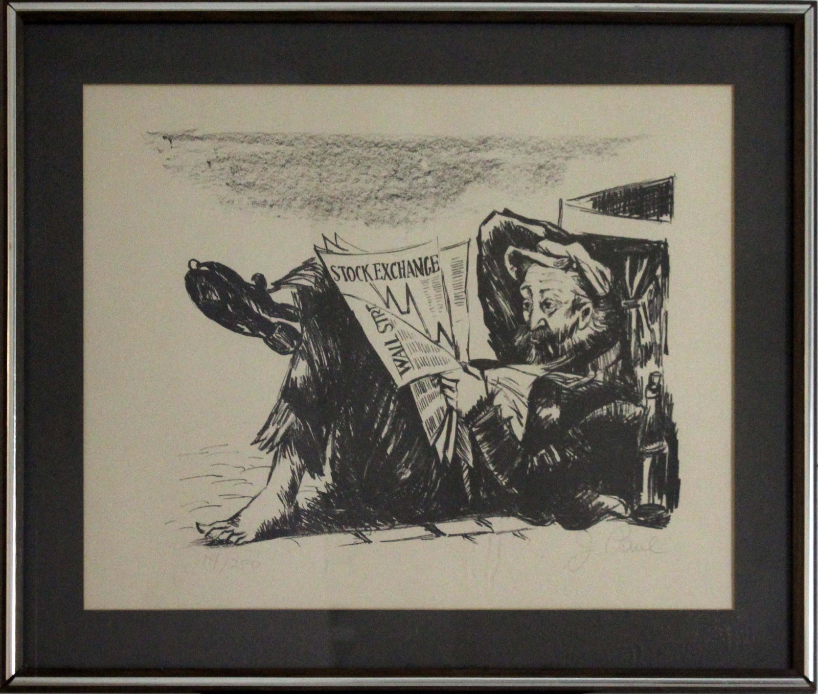 J. Paul Wall Street Stock Exchange Vintage Etching Signed 14/250 Framed (1 of 9)