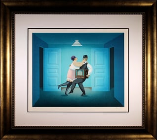 Jan Balet Chamber Music Signed Contemporary Naive Style Lithograph 48/300 Framed