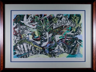 Arie Dubi The Mission Moses Signed Contemporary Judaica Lithograph AP Framed