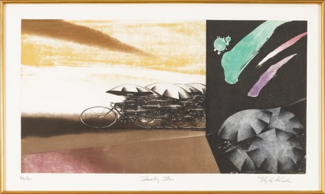 Shigeki Kuroda Shooting Star Signed Contemporary Etching with Aquatint 42/50 Framed